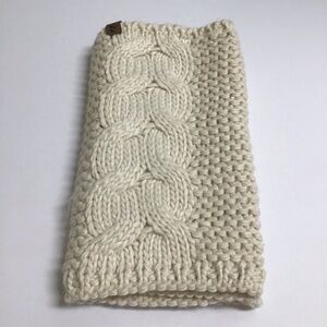 Chunky Knit Infinity Funnel Scarf Women’s Ivory Cream Thick Yarn Neck Warmer